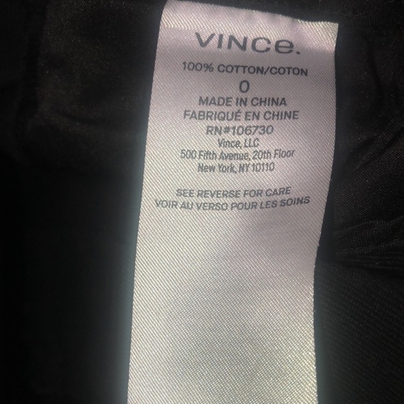 VINCE. Crop Cotton Utility Cuffed Cargo Pant Black 0 - Picture 15 of 15